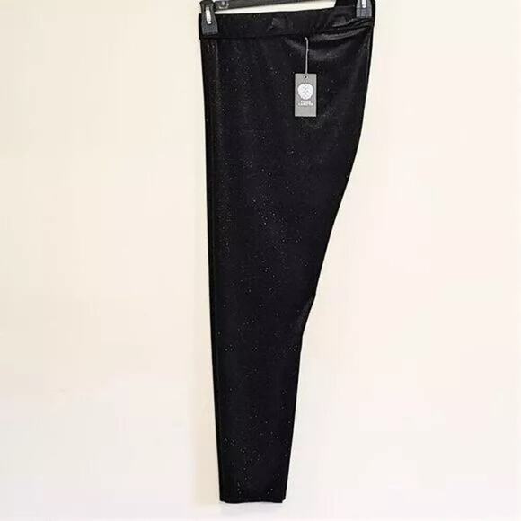 New Vince Camuto Women's Plus Sparkle Velvet High Rise Pants Ankle Leggings - Picture 6 of 8